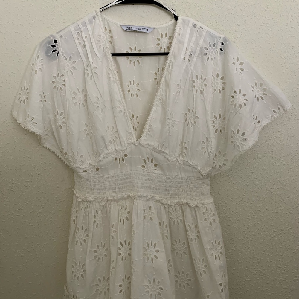 Zara Openwork Embroidered Mini Dress - Picture 7 of 8